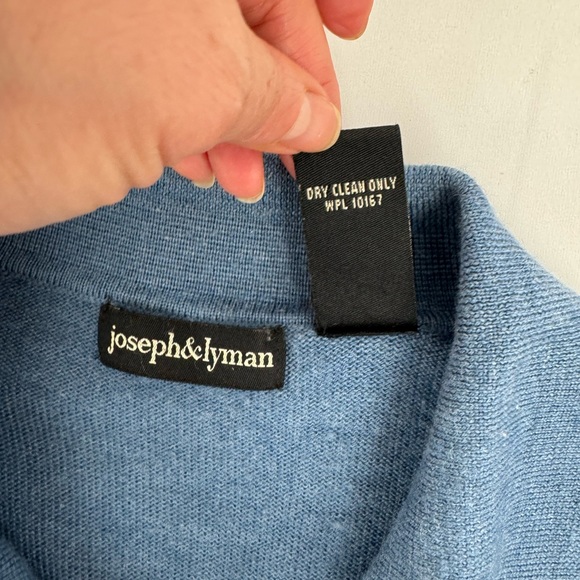 Joseph & Lyman Polo Sweater Men’s M Blue Wool Long Sleeve - Picture 4 of 7